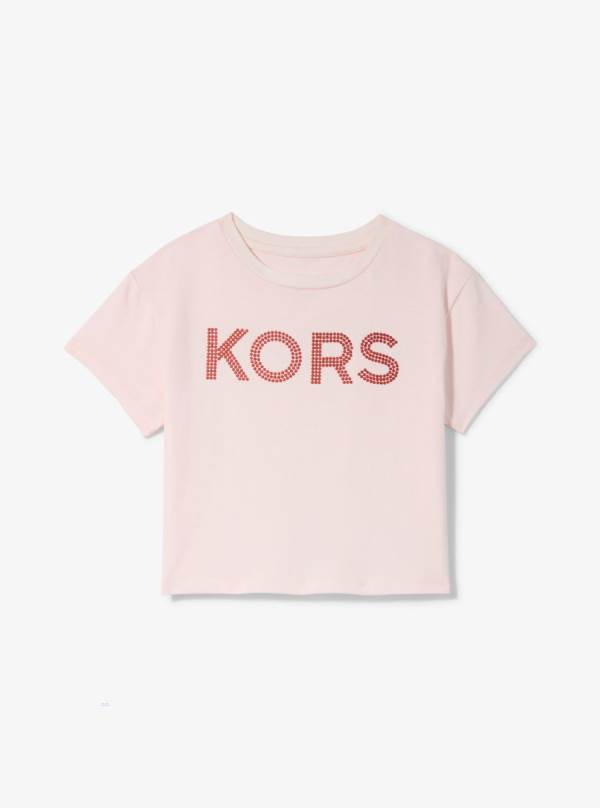 Detske Tricko Michael Kors Girls Studded Cotton Ruzove - Oblecenie Michael Kors Lacne | KREDO-3716